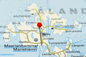 Closeup map of Mariehamn. Mariehamna city in ?land.